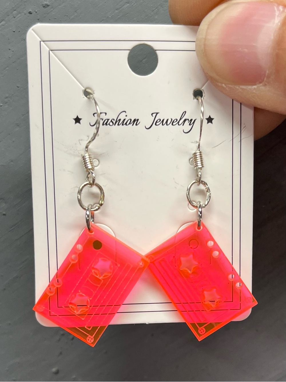 Handmade Neon Cassette Hook Earrings Set
